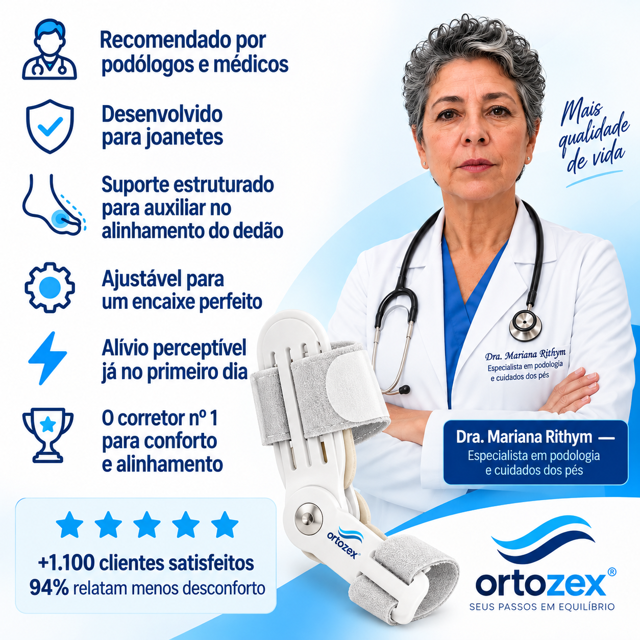 Médica recomenda o Par de Corretor OrtoZex™