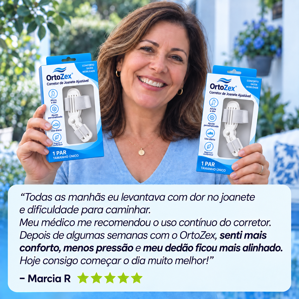 Par de Corretor OrtoZex™ Comfort Pro — detalhe do material
